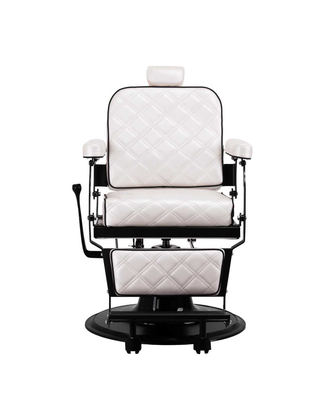 Cadeira de barbeiro Eleganzo Pearl White – Design puro e conforto profissional