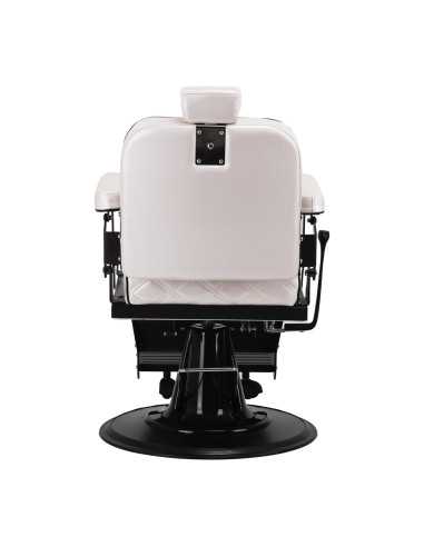 Cadeira de barbeiro Eleganzo Pearl White – Design puro e conforto profissional
