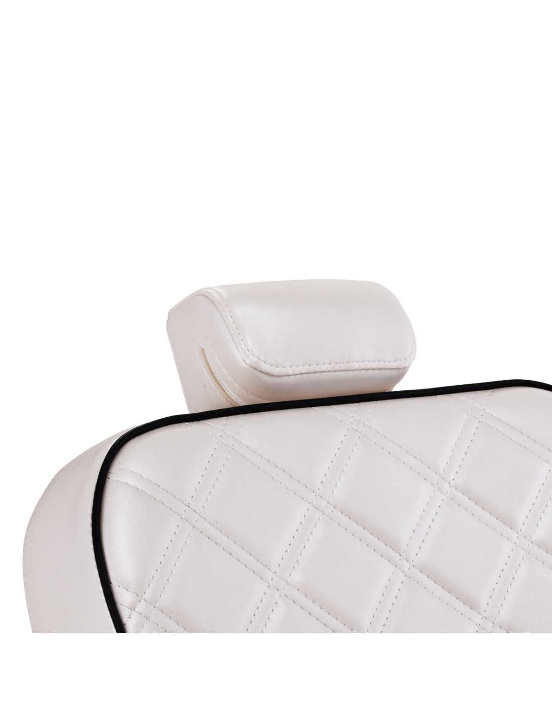 Cadeira de barbeiro Eleganzo Pearl White – Design puro e conforto profissional