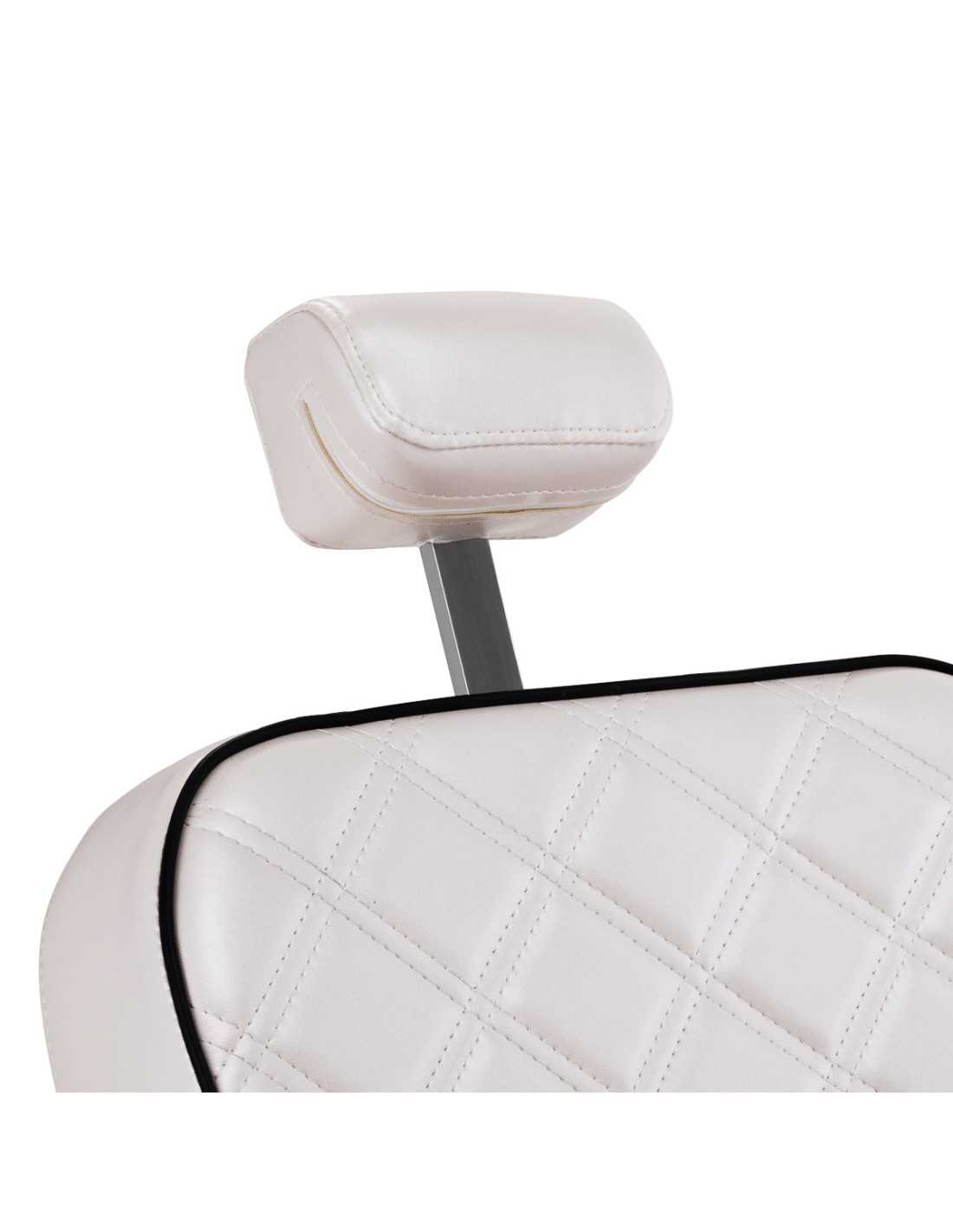 Cadeira de barbeiro Eleganzo Pearl White – Design puro e conforto profissional
