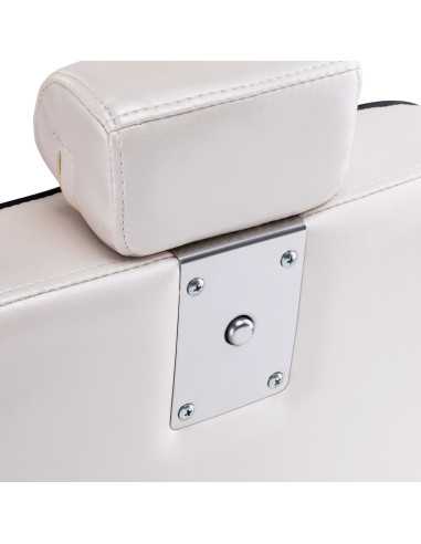 Cadeira de barbeiro Eleganzo Pearl White – Design puro e conforto profissional