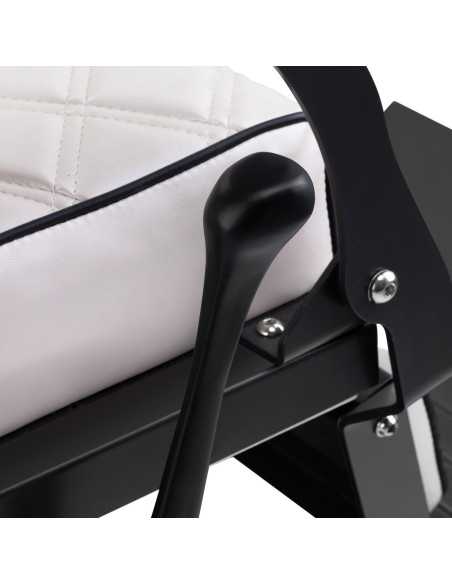 Eleganzo Professional Barber Chair White Mother of Pearl Extra
