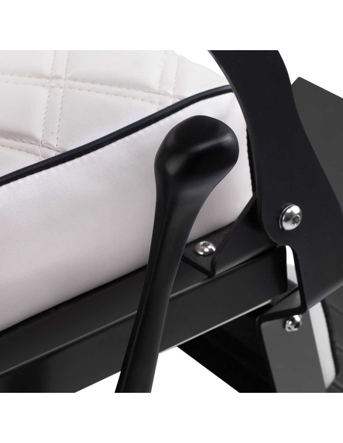 Cadeira de barbeiro Eleganzo Pearl White – Design puro e conforto profissional