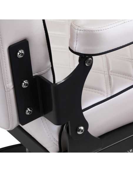 Eleganzo Professional Barber Chair White Mother of Pearl Extra