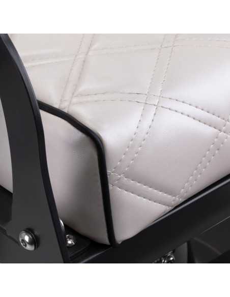 Eleganzo Professional Barber Chair White Mother of Pearl Extra