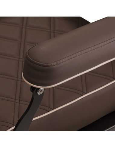 Silla de barbero Eleganzo marrón y negra: estilo auténtico y estructura sólida