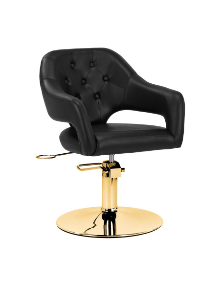 Sillón de peluquería Prestigio negro y dorado 