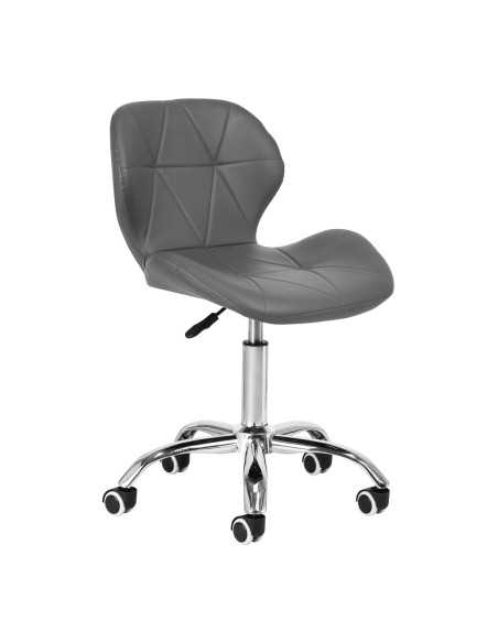 Elegancia grey cosmetic stool with chrome base 