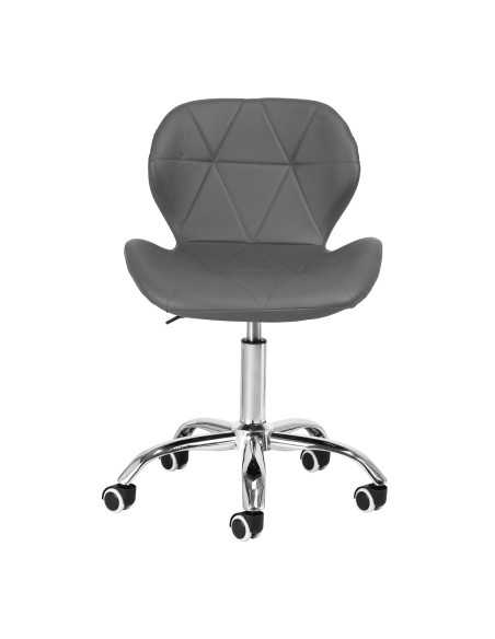 Elegancia grey cosmetic stool with chrome base 