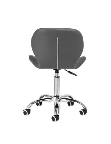 Elegancia grey cosmetic stool with chrome base 