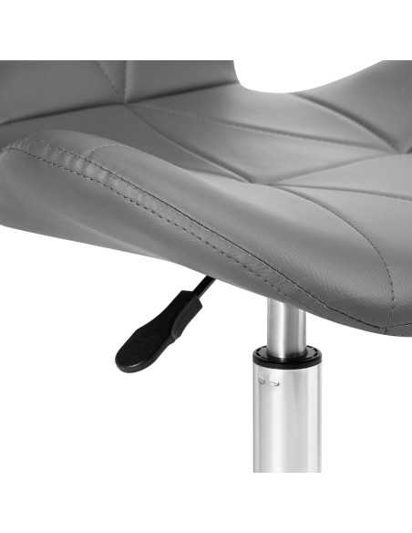 Elegancia grey cosmetic stool with chrome base 