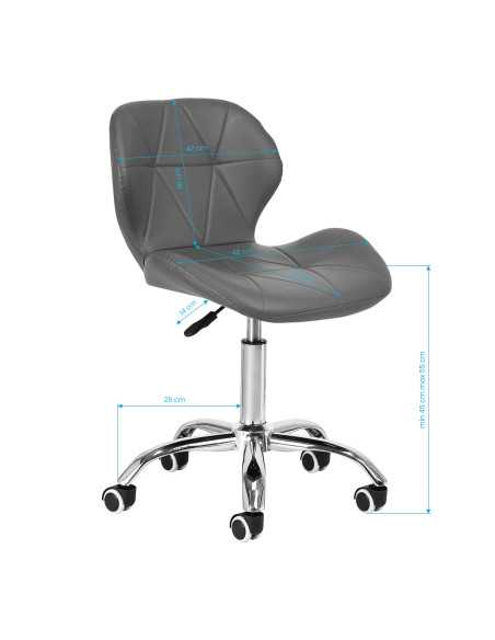 Elegancia grey cosmetic stool with chrome base 