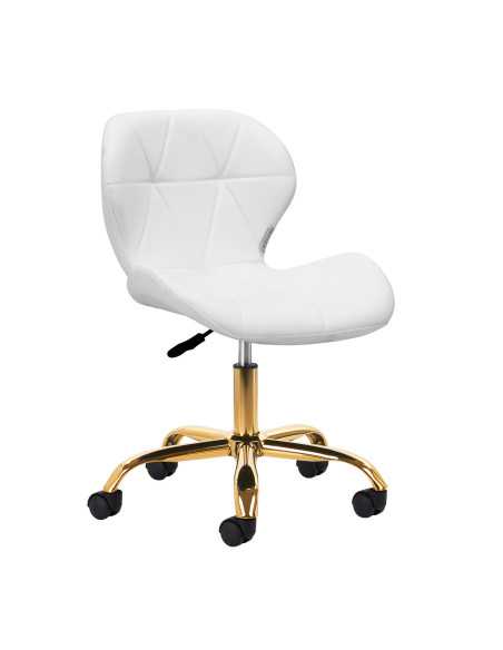 Banqueta cosmética Elegancia branca com base dourada 