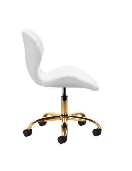 Banqueta cosmética Elegancia branca com base dourada 