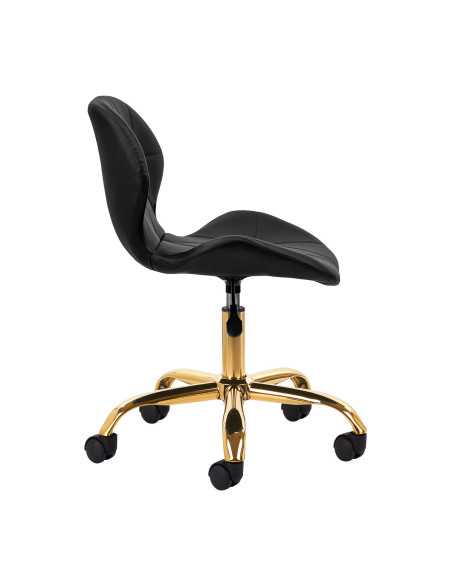 Banqueta cosmética Elegancia preta com base dourada 