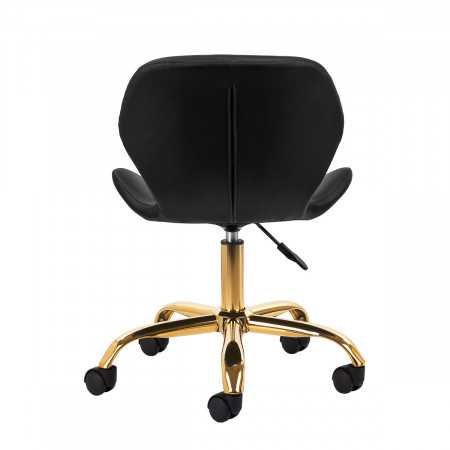 Sgabello cosmetico Elegancia nero con base dorata 