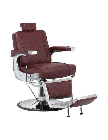 Sillón de Barbero LuxeMaster Burdeos 880 visto desde el lado