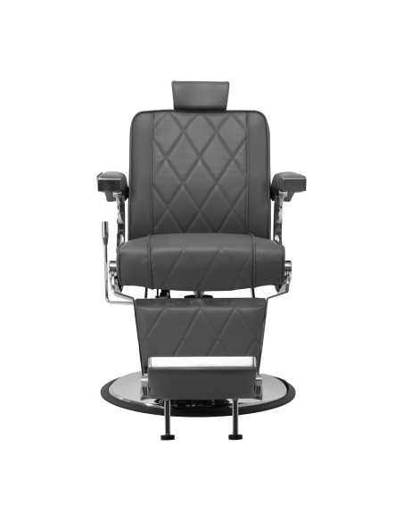 LuxeMaster grey barber chair 880 front view