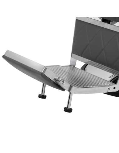 Silla de barbero de acero gris diamante: diseño moderno y ergonomía profesional