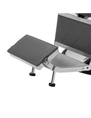 Silla de barbero de acero gris diamante: diseño moderno y ergonomía profesional