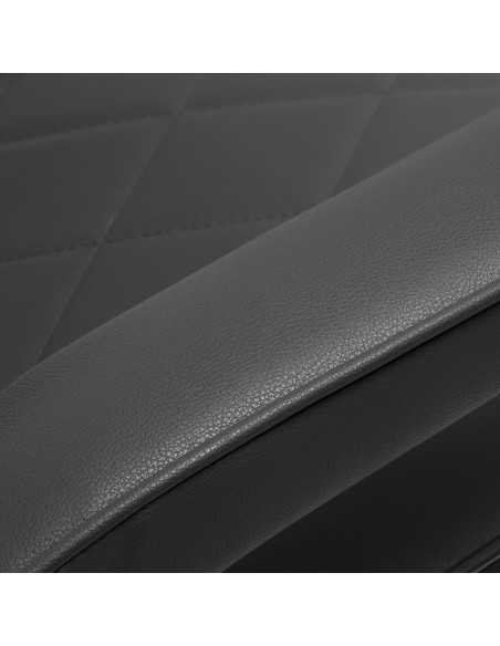 LuxeMaster gray barber chair 880 zoom view of seams