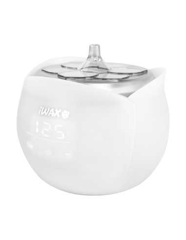 Vista de perfil branco do aquecedor de cera de flor iWax