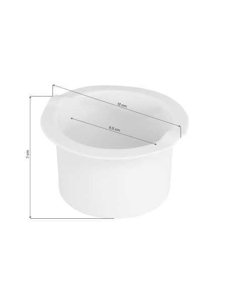 iWax Flower White Wax Warmer view dimensions containing wax