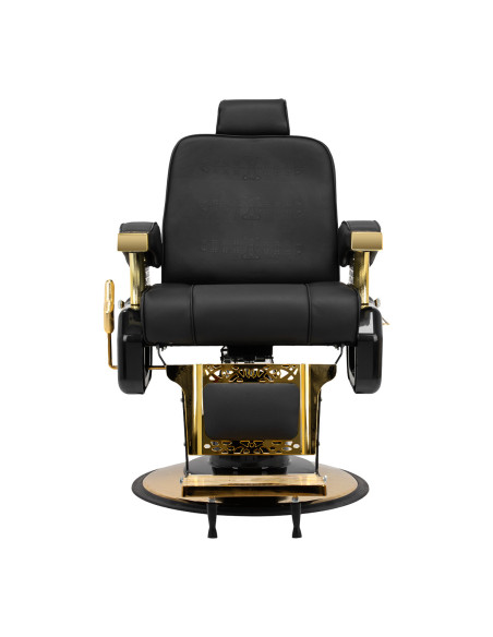 Majestic Gold kappersstoel zwart vooraanzicht