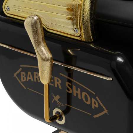 Cadeira de barbeiro Majestic Gold com alavanca de inclinação e visualização de zoom preto