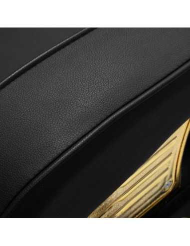 Poltrona da barbiere Majestic Gold nera zoom couture