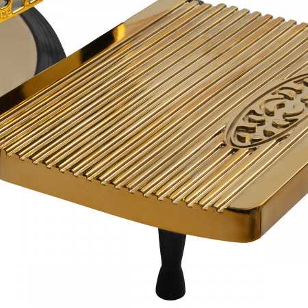 Cadeira de barbeiro Majestic Gold preto zoom apoio para os pés