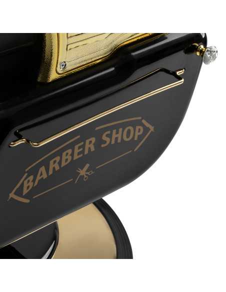 Detalhes de zoom preto da cadeira de barbeiro Majestic Gold