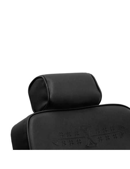 Fauteuil de Barbier Majestic Gold noir zoom repose tête vue avant
