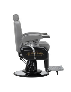 Fauteuil de Barbier Majestic silver gris vue de profil 2