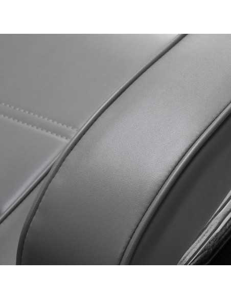 Majestic silver grey barber chair zoom view stitching