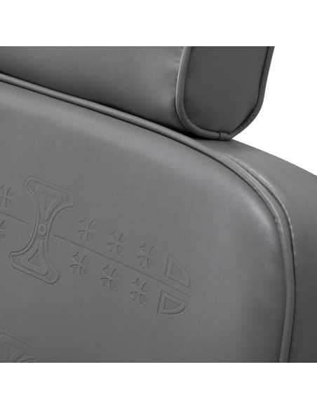 Fauteuil de Barbier Majestic silver gris vue zoom dossier gavé motifs
