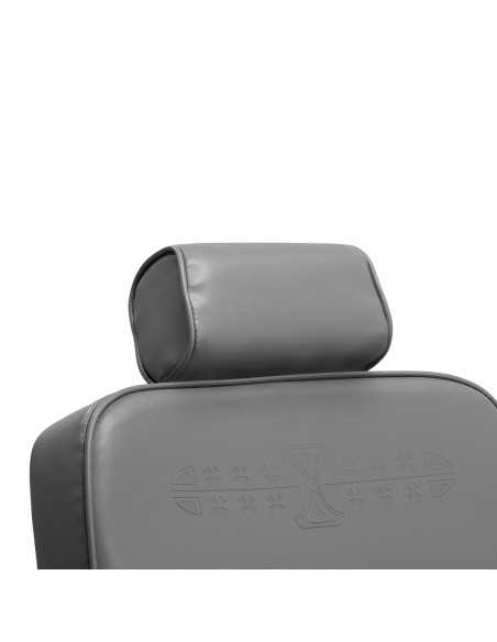Fauteuil de Barbier Majestic silver gris vue repose tête avant fermé