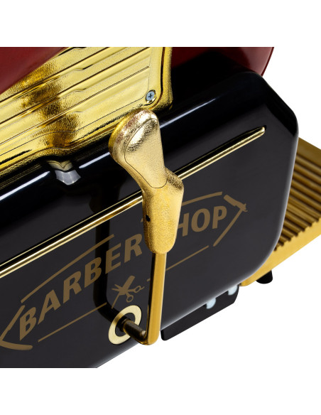 Majestic Gold Red Barber Chair Zoom View Tilt Lever