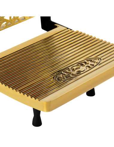 Poggiapiedi rosso con vista zoom per poltrona da barbiere Majestic Gold