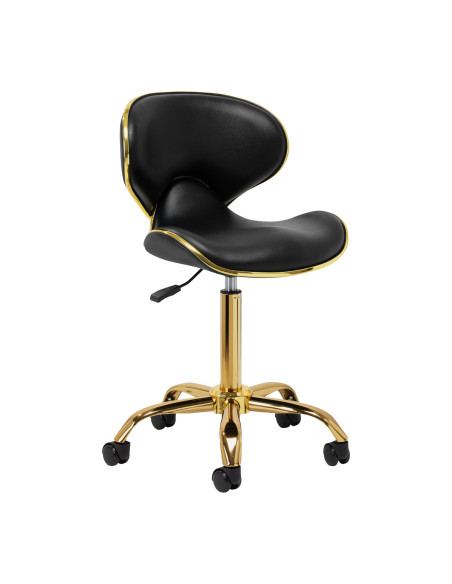 Elegance Pro Lux Hocker Schwarzgold-Profilansicht