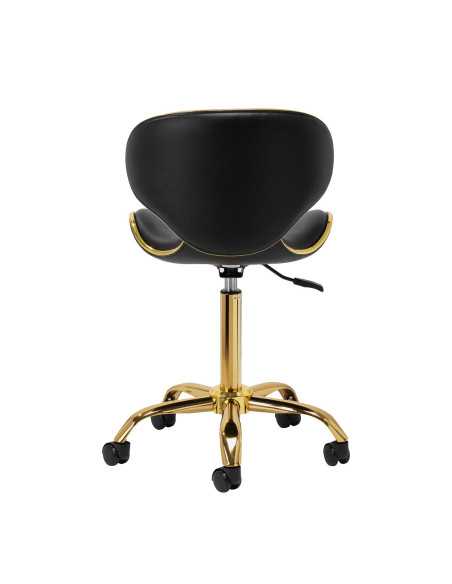 Elegance Pro Lux kruk zwart goud achteraanzicht