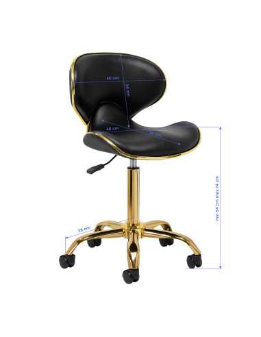 Stołek Elegance Pro Lux czarne złoto zobacz wymiary