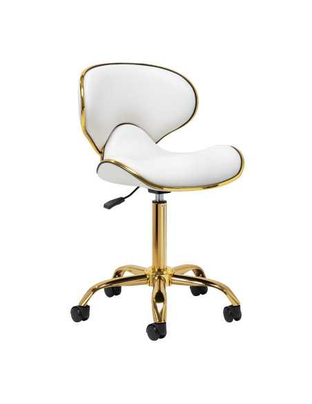 Sgabello Elégance Pro Lux bianco oro vista di profilo