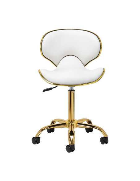 Sgabello Elégance Pro Lux bianco oro vista frontale