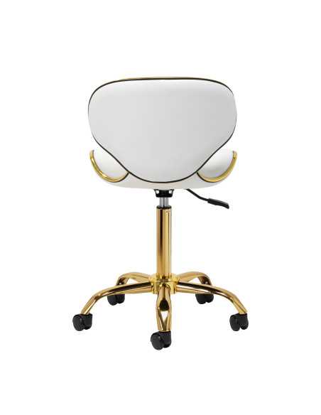 Sgabello Elegance Pro Lux bianco oro vista posteriore