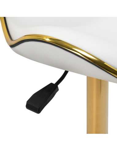 Stołek Elegance Pro Lux z białego złota, cylinder powiększający