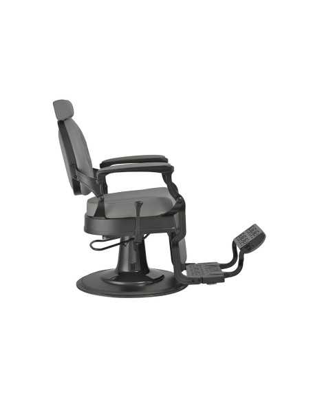 Fauteuil barbier florence gris noir vue de profil