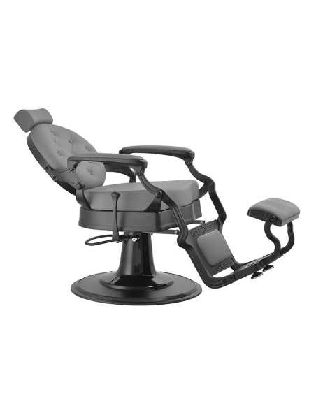 Florence gray black barber chair inclined profile view