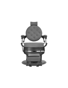 Sillón de barbero Florence gris negro vista lateral 2