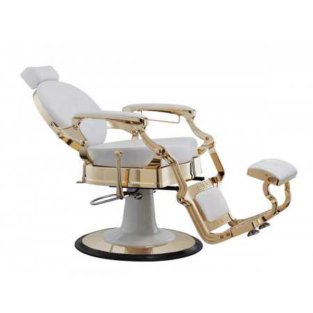 Florence Barber Chair Gold Bench vista di profilo inclinato